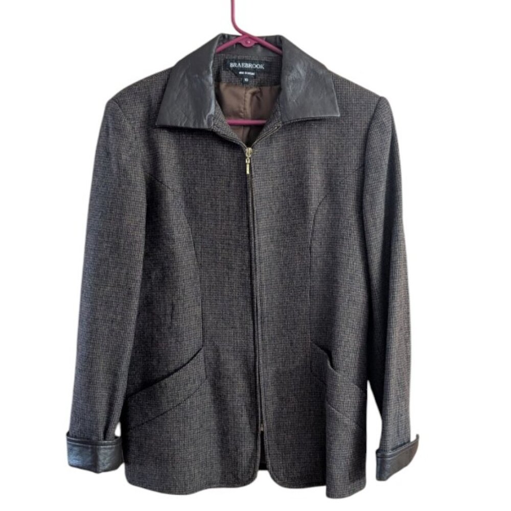 Braebrook Zip-up Wool & Leather Jacket